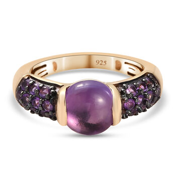Afrikanischer Amethyst-Ring, 925 Silber vergoldet (Gr&ouml;&szlig;e 17.00) ca. 2,88 ct