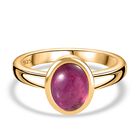 AA Afrikanischer Rubin (Fissure gefüllt) Ring 925 Silber Gelbgold Vermeil (Größe 16.00) ca. 2,98 ct