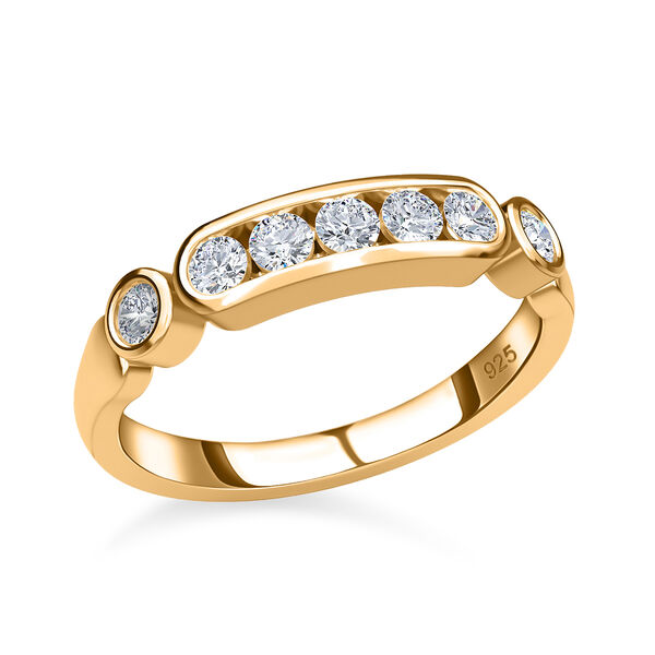 Moissanit Ring, 925 Silber Gelbgold Vermeil - 0,49 ct. image number 4