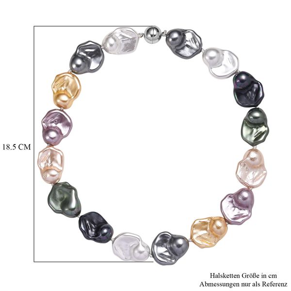Mehrfarbige Fancy Muschelkernperle 50cm Halskette image number 6