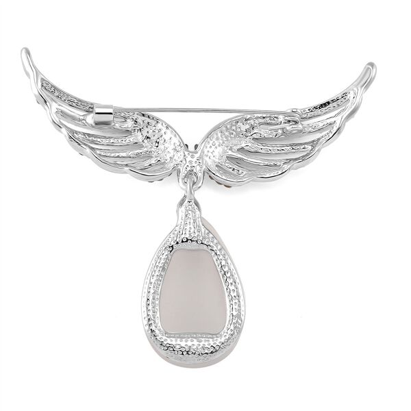 Erstellt wei&szlig;es Katzenaugen, Wei&szlig;er Kristall Brosche image number 4