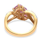 Rosa Saphir und Zirkon-Trilogie-Ring, 925 Silber vergoldet, 2,20 ct. image number 5
