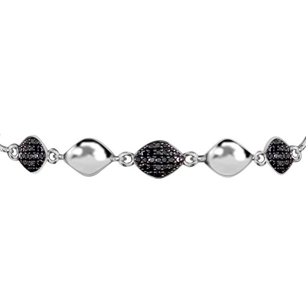 Schwarzes Diamant-Armband in Silber