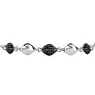 Schwarzer Diamant Armband 26.75 cm 925 Silber platiniert ca. 0,33 ct