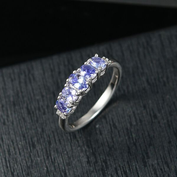 D’Joy Tansanit und Diamant Ring, 925 Silber platiniert - 0,90 ct. image number 1