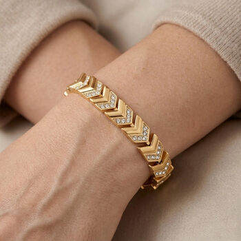 Wei&szlig;er Kristall Armband ca. 19 cm Std Gelb