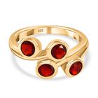 Mexikanischer Kirschfeuer-Opal-Ring, 925 Silber Gelbgold Vermeil (Größe 18.00) ca. 0,72 ct