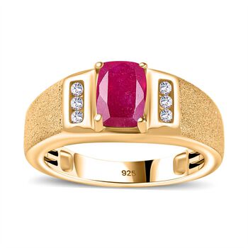 Afrikanischer Rubin und Zirkon Ring - 1,58 ct.