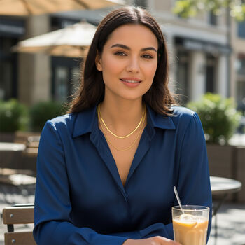 2er-Set Halsketten in Goldton, 50+5cm