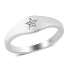 Diamant Stern Ring 925 Silber Platin-Überzug image number 3
