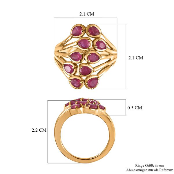 Afrikanischer Rubin (Fissure gefüllt) Ring, 925 Silber vergoldet (Größe 16.00) ca. 2.20 ct image number 7