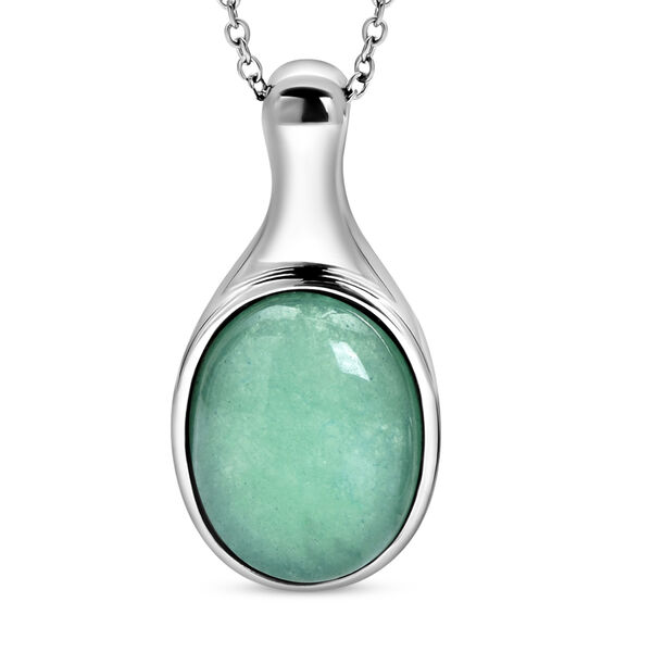 2er-set Gr&uuml;ner Aventurin Ring und Anh&auml;nger mit Kette ca. 50 cm, Edelstahl, ca. 27,00 ct image number 6