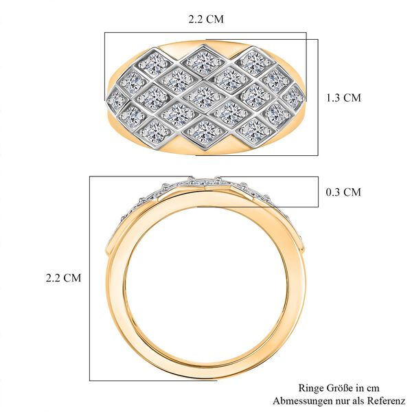 LUXURIANT SI Labor Diamant Ring, 925 Silber 750 Gelbgold Vermeil - 1 ct. image number 7