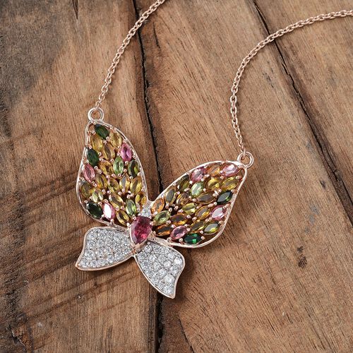 GP Trionfo Kollektion - AA Multi Turmalin, Zirkon und Kanchanaburi blaue Saphir-Halskette, 45 cm - 4,91 ct. image number 1