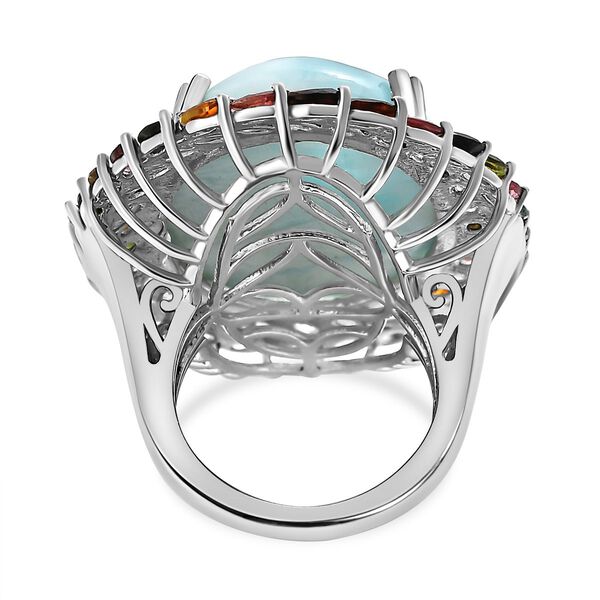 Larimar und mehrfarbiger Turmalin-Halo-Ring - 47,84 ct. image number 5