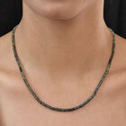 Natürliche Parti-Saphir-Halskette, 50 cm, 925 Silber platiniert, 49,00 ct. image number 2
