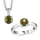 Peridot Zirkonia Schmuckset  Edelstahl
