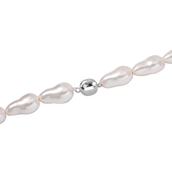 Wei&szlig;e Muschelkernperle-Halskette, 50cm