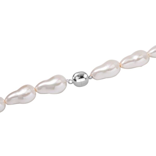 Wei&szlig;e Muschelkernperle-Halskette, 50cm image number 3