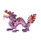 Deko-Trinket-Box Drache mit Kristallen, Lila, 12x7 cm