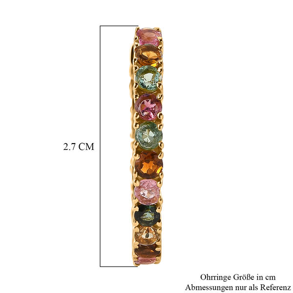 D'Joy AA Mehrfarbig-Turmalin Ohrringe 925 Silber 750 Gelbgold vermeil ca. 4.28 ct image number 4