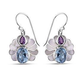 Royal Bali D'Joy himmelblaue Topas und afrikanische Amethyst Ohrringe