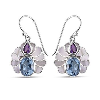 Royal Bali D'Joy himmelblaue Topas und afrikanische Amethyst Ohrringe
