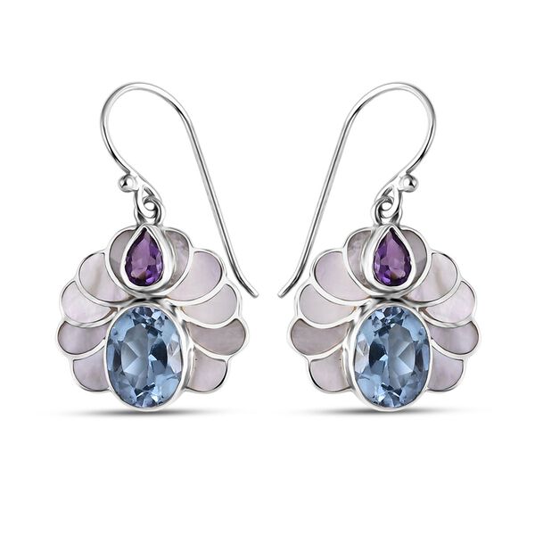 Royal Bali D'Joy himmelblaue Topas und afrikanische Amethyst Ohrringe
