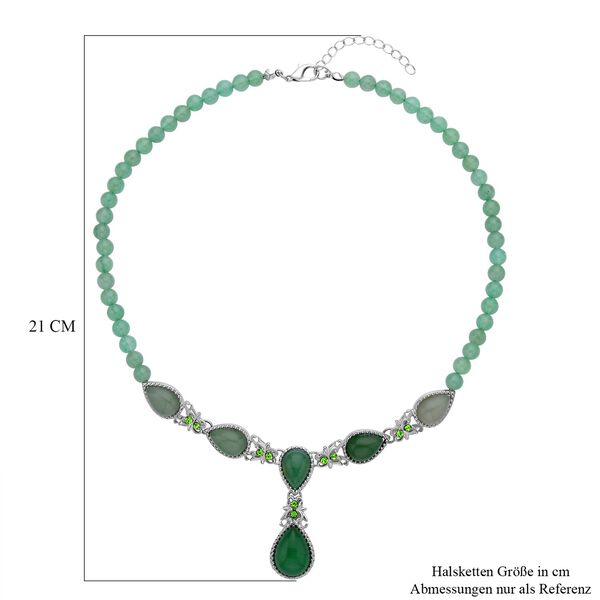 Gr&uuml;ne Aventurin Halskette, ca. 45 cm, ca. 164,00 ct image number 4