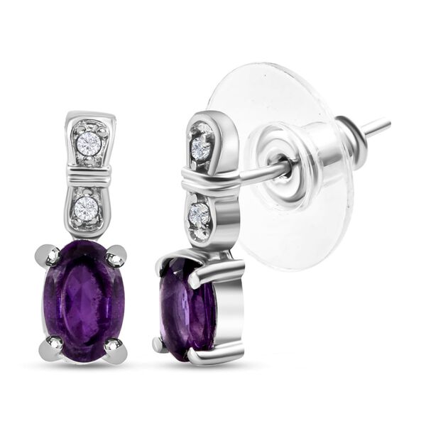 3er Set, afrikanische Amethyst Ohrringe, Armband, Anhänger mit Kette, Edelstahl, ca. 7.28 ct image number 9