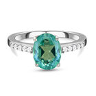 Pfau Triplett Quarz und wei&szlig;er Zirkon-Ring, 925 Silber platiniert (Gr&ouml;&szlig;e 16.00) ca. 2,22 ct