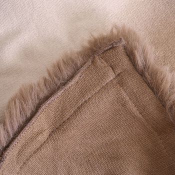 Damen Poncho aus Kunstfell f&uuml;r Herbst und Winter, Kamelfarben/beige