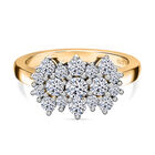 Lab Created, Diamant VS Ring, 925 Silber 750 Gelbgold Vermeil (12-15 Tagen Lieferzeit) (Größe 18.00) ca. 1.01 ct