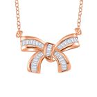 Weißer Kristall Halskette ca. 45 cm Messing