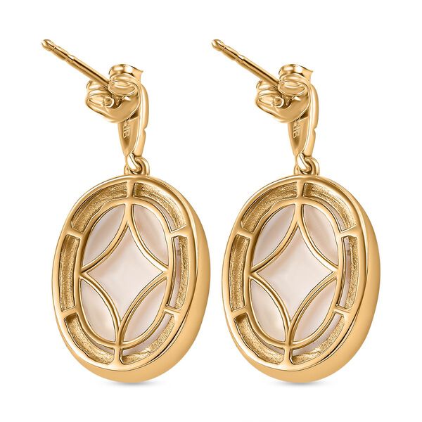 Goldene Drusy Quarz Ohrringe Messing ca. 18.90 ct image number 5