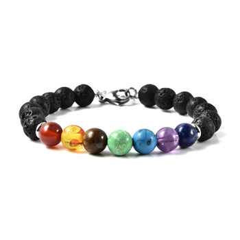 Chakra Edelstein Armband ca. 19 cm lange Edelstahl 80.00 ct