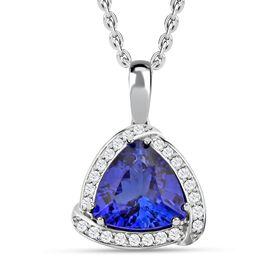 Chairman's Vault Kollektion- RHAPSODY AAAA Tansanit und VS EF Diamant Anhänger in 950 Platin- 4,41 ct. (Lieferzeit: 12-15 Tage)