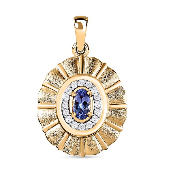 AA Tansanit und Zirkon Anh&auml;nger - 0,41 ct. image number 0