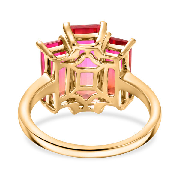 D'Joy Sunset Quarz Triplette Ring 925 Silber 750 Gelb Vergoldet (Gr&ouml;&szlig;e 17.00) ca. 5,03 ct image number 5