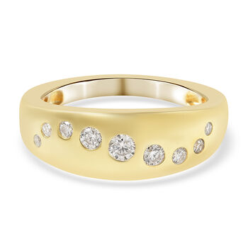 Moissanit Ring 925 Silber vergoldet (Gr&ouml;&szlig;e 16.00) ca. 0,30 ct