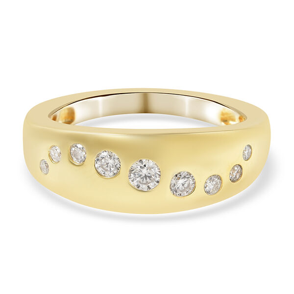 Moissanit Ring 925 Silber vergoldet  ca. 0,30 ct