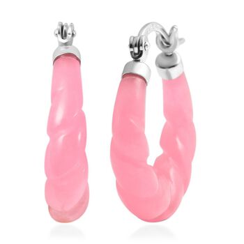 Rosa Jade Ohrringe 925 Silber rhodiniert ca. 18.50 ct