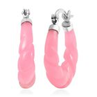 Rosa Jade Ohrringe 925 Silber rhodiniert ca. 18.50 ct