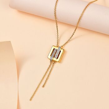 GP Art D&eacute;co Kollektion- Diamant und Kanchanaburi blaue Saphir-Halskette, 45cm - 0,22 ct.