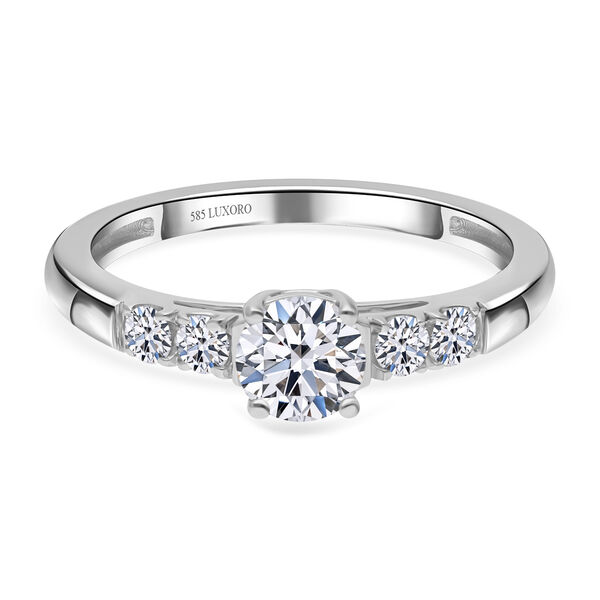 LUXORO IGI zertifizierter SI Labor Diamant Ring in 585 Wei&szlig;gold- 1 ct.