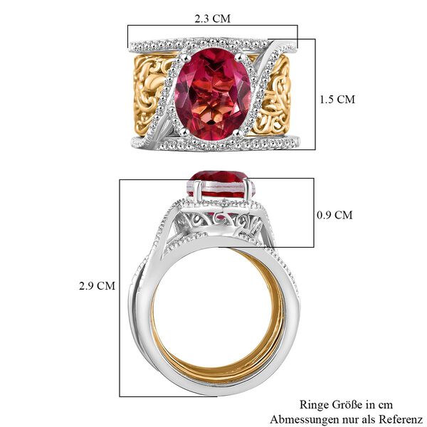 2er-Set- Sunset Quarz Triplett Ringe - 3,30 ct. image number 8