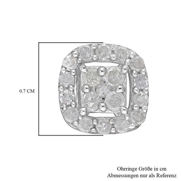 Diamant Halo-Ohrstecker in Silber image number 6