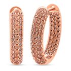 Champagner Zirkonia-Creolen, Roséfarben ca. 3.67 ct