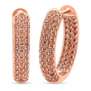 Champagner Zirkonia-Creolen, Ros&eacute;farben ca. 3.67 ct