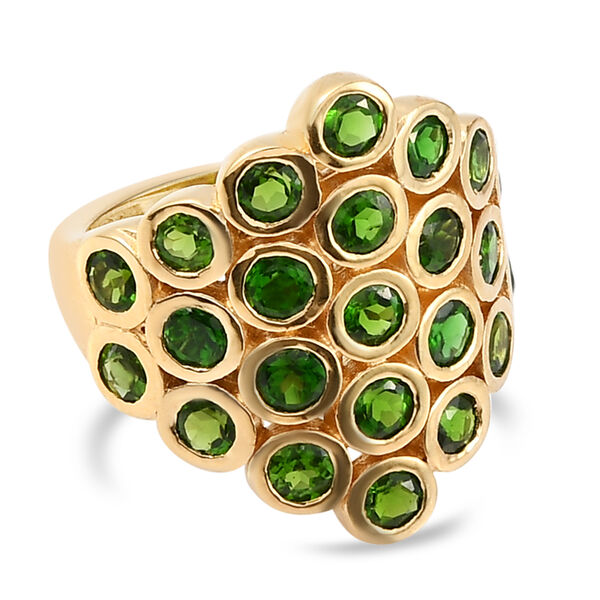 Nat&uuml;rlicher Chromdiopsid-Ring, 925 Silber vergoldet  ca. 2,81 ct image number 0